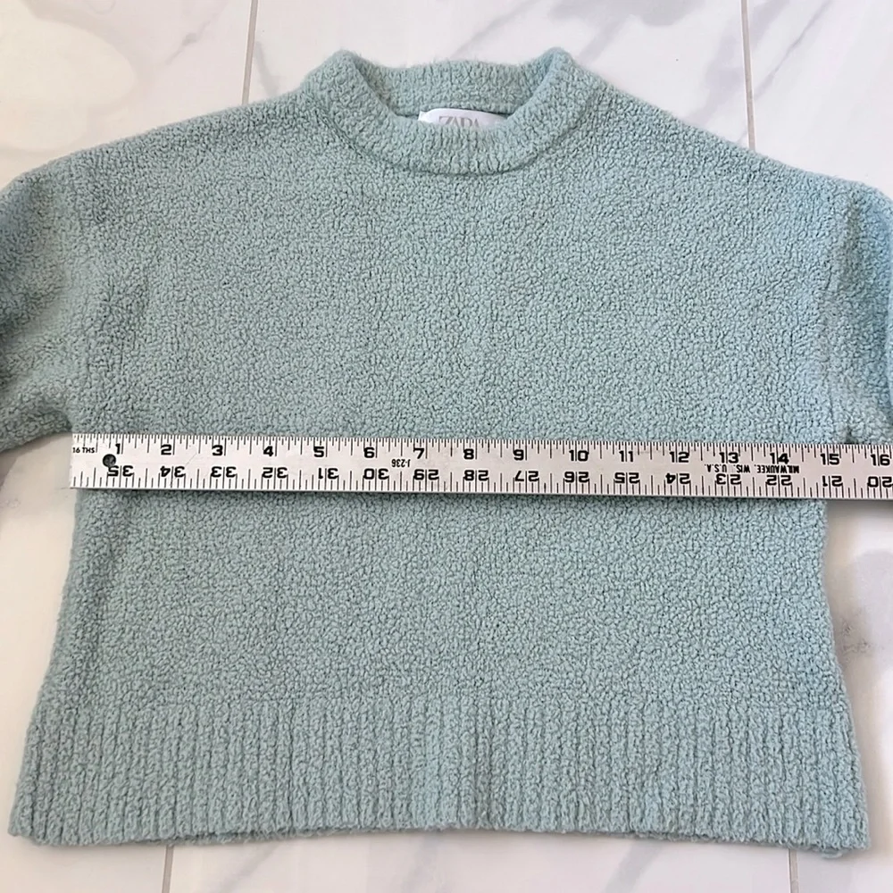 Zara Green Cropped Sweater Girls Size 11/12